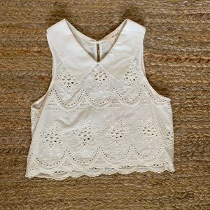 Off-white Eyelet Wet Seal Crop Top Size Small